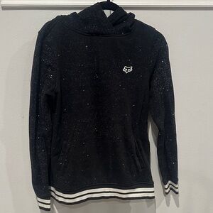 Fox ladies Speckled Black Crewneck Sweater